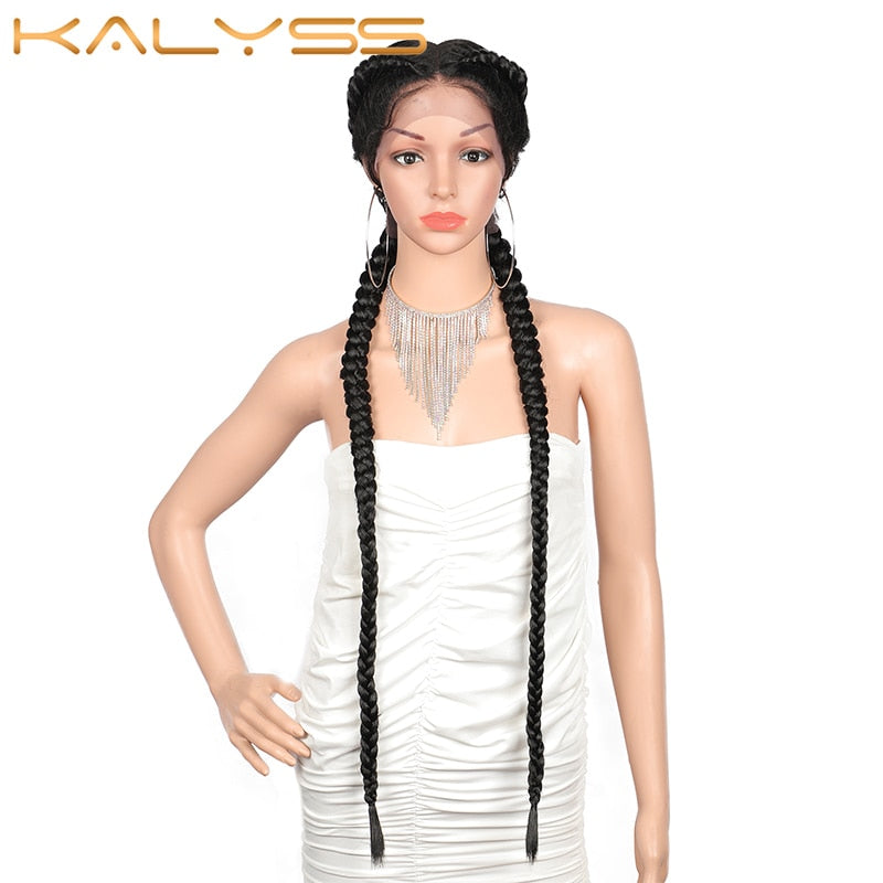 Kalyss 36 Inches  Extra Long 360 Lace Braided Wigs